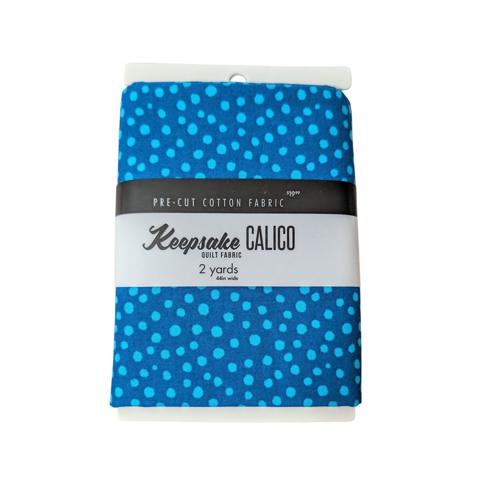 Keepsake Calico 2 Yards Pre-Cut Cotton Quilt Fabric Marine Blue Dot 1731-6274